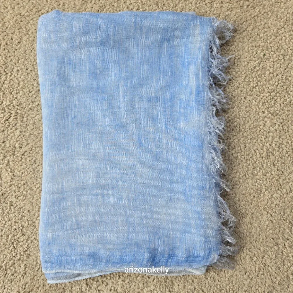 Theory Linen Modal Lightweight Breezy Blue Scarf - Picture 2 of 13